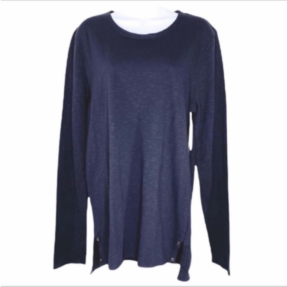 THREADS 4 THOUGHT distressed neckline long sleeve top NEW black